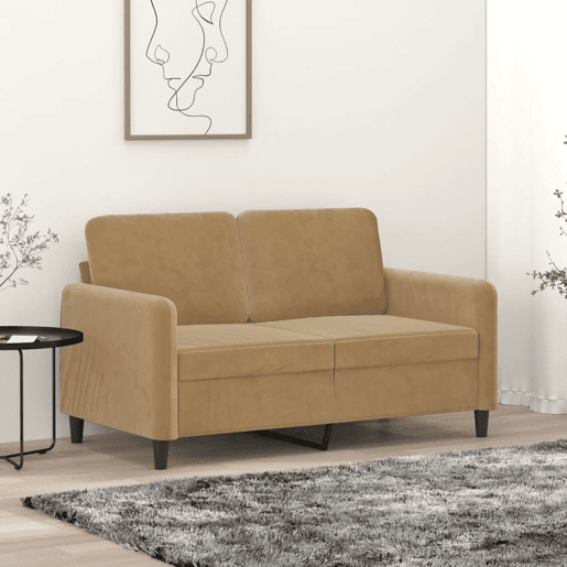 vidaXL Sofá de 2 lugares veludo 120 cm castanho vidaXL Sofá de 2 lugares veludo 120 cm castanho