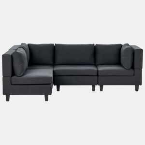 Sofá de canto modular UNSTAD Tecido Preto 4 lugares à direita