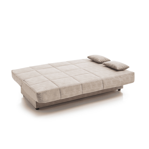 Sofá-cama Julieta de 3 lugares com sistema Click-Clack, bege. Dimensões do sofá: 184 x 75 x 31 cm. Dimensões da cama: 190 x 132 x 40 cm. Inclui 2 almofadas.