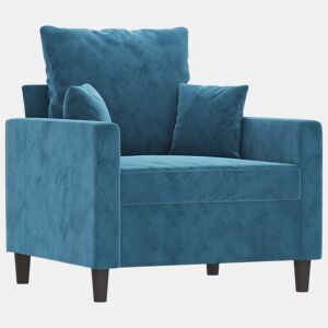vidaXL Poltrona 60 cm veludo azul