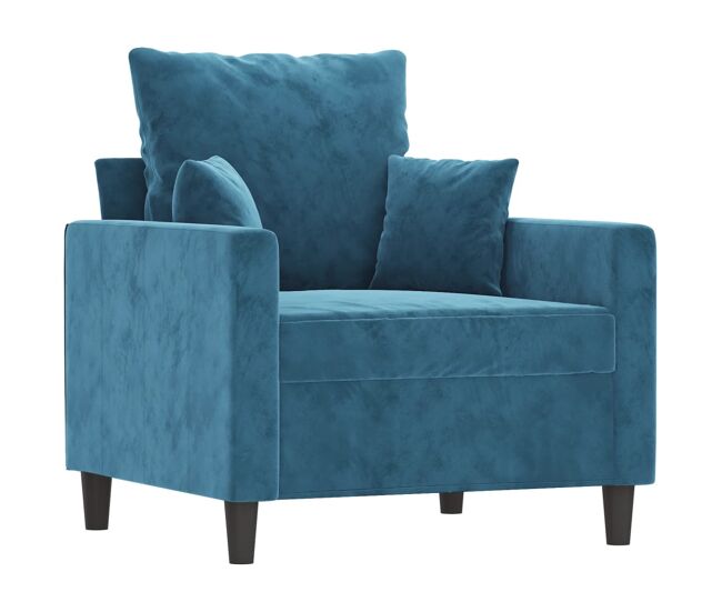 Vidaxl sillón de terciopelo azul 60 cm