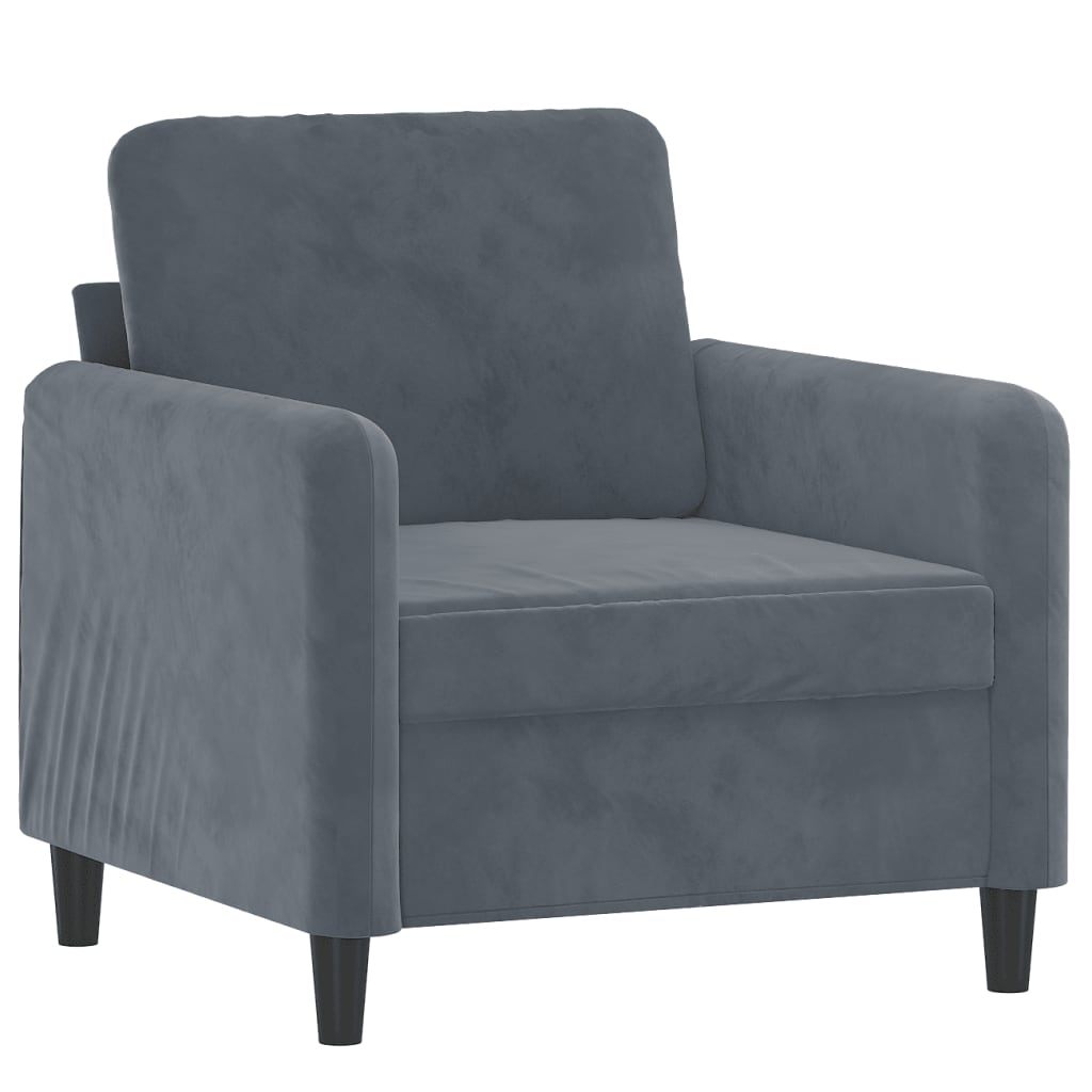 Vidaxl sillón de terciopelo gris oscuro 60 cm