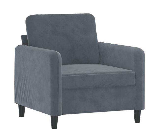 Vidaxl sillón de terciopelo gris oscuro 60 cm