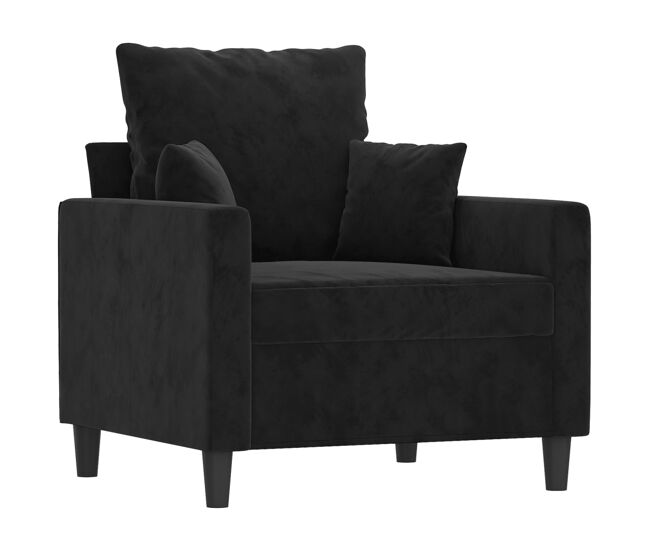 Vidaxl sillón de terciopelo negro 60 cm