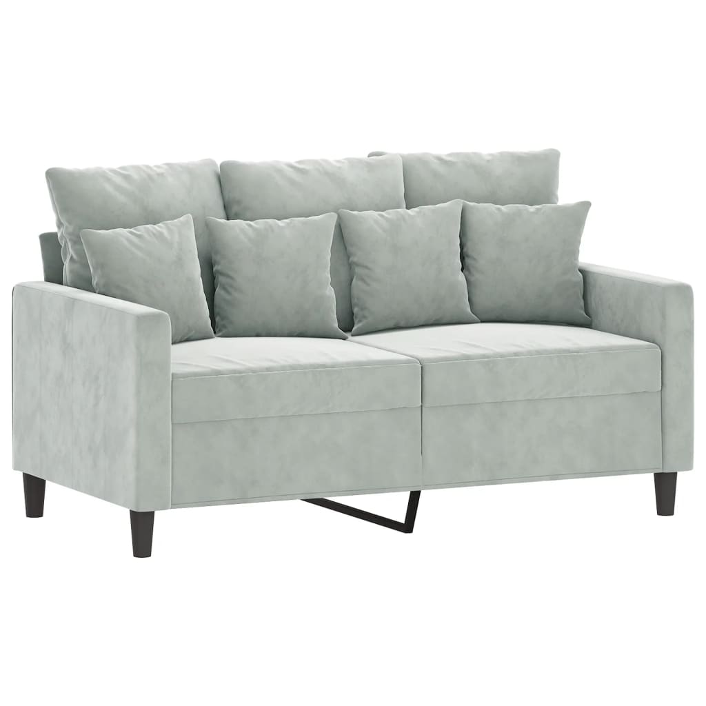 Vidaxl sofá de 2 plazas de terciopelo gris claro 120 cm