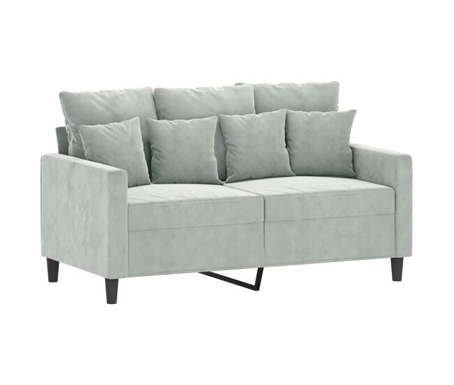 Vidaxl sofá de 2 plazas de terciopelo gris claro 120 cm