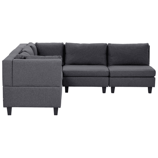 Sofá de canto modular UNSTAD Tecido Cinzento escuro 5 lugares à direita