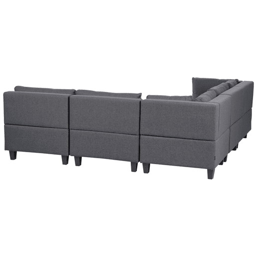 Sofá de canto modular UNSTAD Tecido Cinzento escuro 5 lugares à direita
