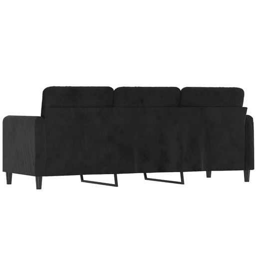 vidaXL Sofá de 3 lugares 180 cm veludo preto