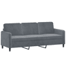 vidaXL Sofá de 3 lugares 180 cm veludo cinza-escuro