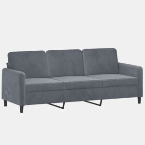 vidaXL Sofá de 3 lugares 180 cm veludo cinza-escuro