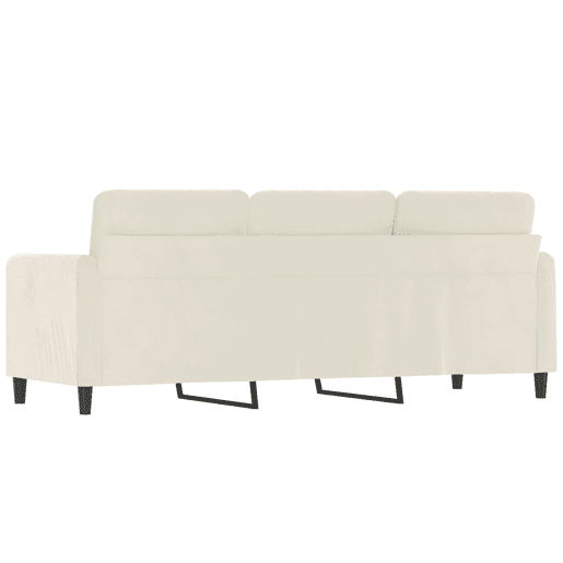 vidaXL Sofá de 3 lugares 180 cm veludo cor creme vidaXL Sofá de 3 lugares 180 cm veludo cor creme