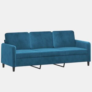 vidaXL Sofá de 3 lugares 180 cm veludo azul