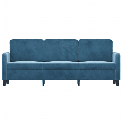 vidaXL Sofá de 3 lugares 180 cm veludo azul