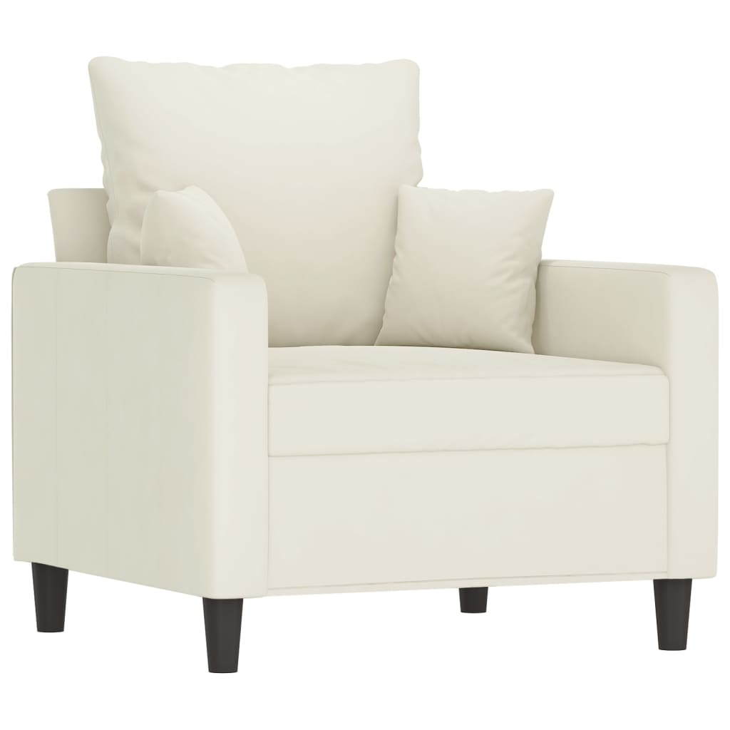 Vidaxl sillón de terciopelo color crema 60 cm
