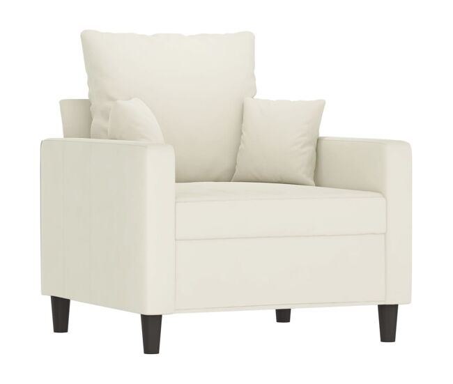 Vidaxl sillón de terciopelo color crema 60 cm