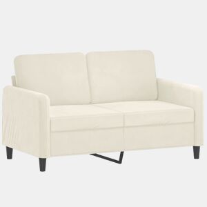 vidaXL Sofá de 2 lugares veludo 120 cm cor creme