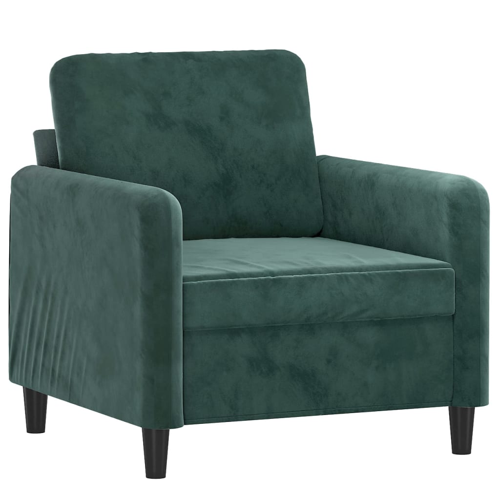Vidaxl sillón de terciopelo verde oscuro 60 cm