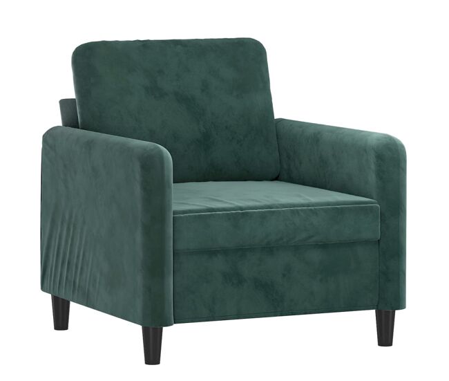 Vidaxl sillón de terciopelo verde oscuro 60 cm