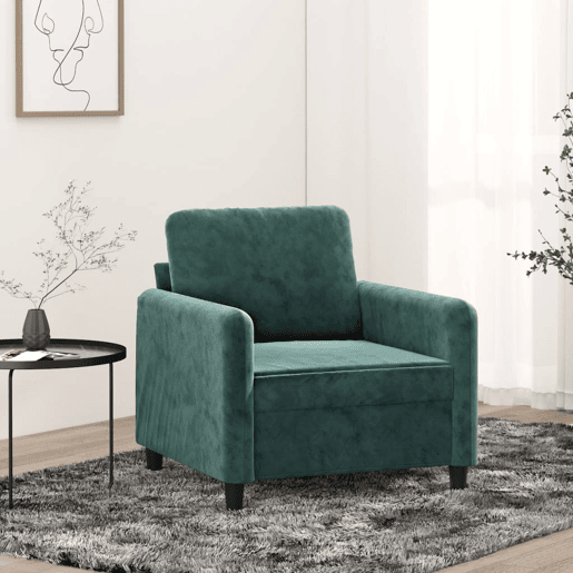 vidaXL Poltrona 60 cm veludo verde-escuro vidaXL Poltrona 60 cm veludo verde-escuro