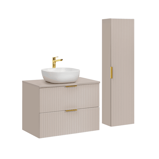 Conjunto de toucador e pedestal individual Adriel Cachemire 80cm