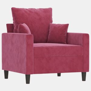 vidaXL Poltrona 60 cm veludo vermelho-tinto