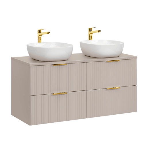 Ensemble meuble double vasque 120cm et colonne Adriel Cachemire