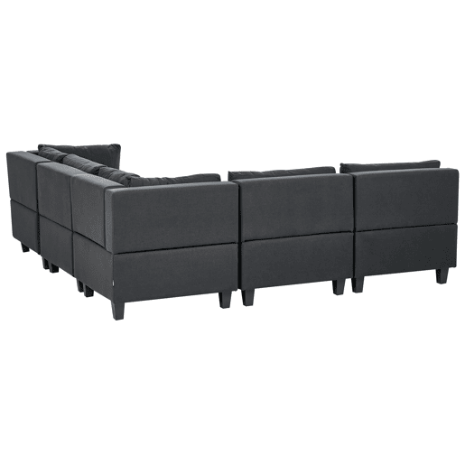 Sofá de canto modular UNSTAD Tecido Preto 5 lugares à esquerda