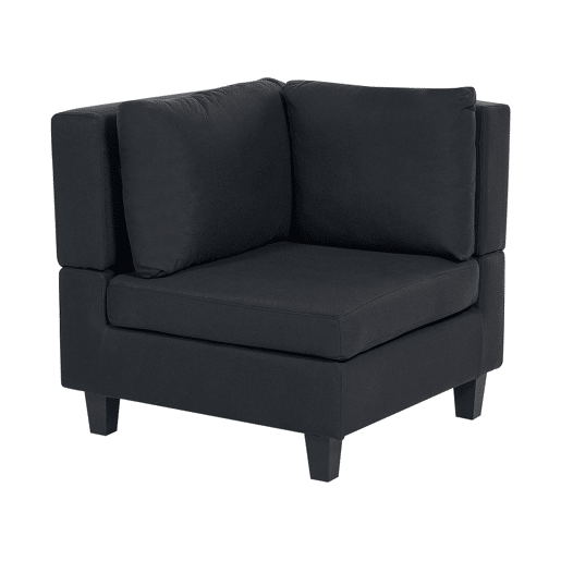 Sofá de canto modular UNSTAD Tecido Preto 5 lugares à esquerda
