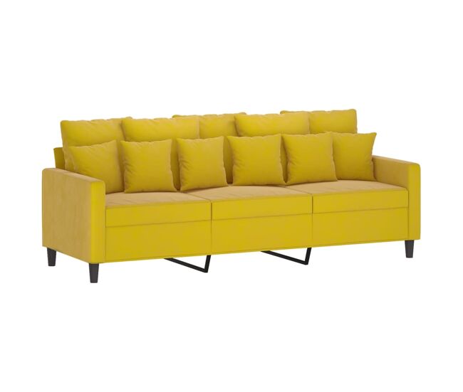 Vidaxl sofá de 3 plazas terciopelo amarillo 180 cm