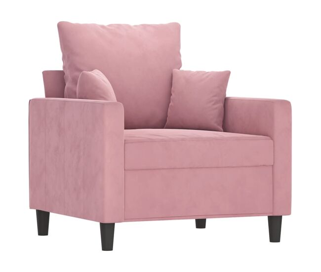 Vidaxl sillón de terciopelo rosa 60 cm