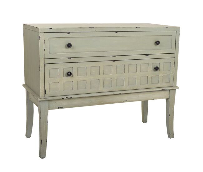 Cómoda Recibidor de madera verde 88x38x72 cm