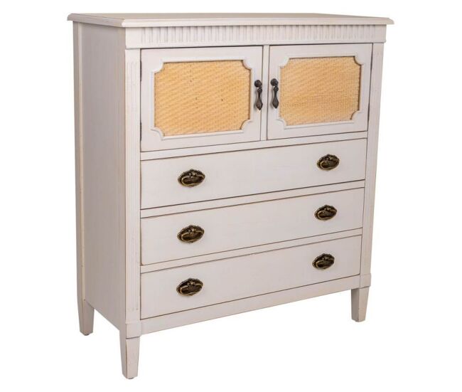 Cómoda de madera blanca 82x36x90 cm