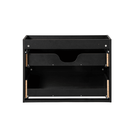 Móvel de lavatório simples encastrado 80cm 2 gavetas Riva Preto