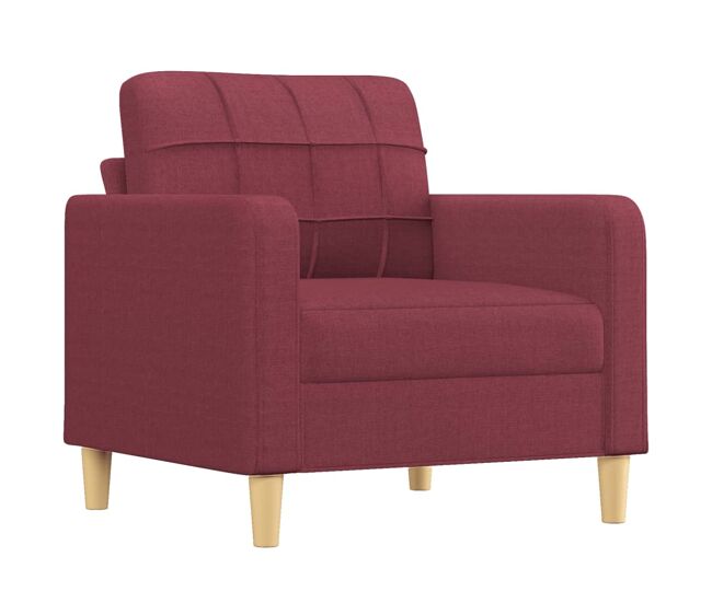 Vidaxl sillón de tela rojo tinto 60 cm