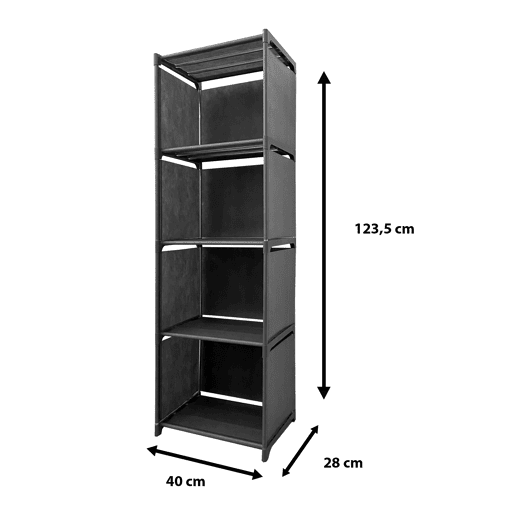 Prateleira de Organização 5 Pisos PVC e Tecido Nyana Home 125x41x29 cm