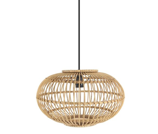 Lampara de techo metal color negro/natural serie viseu 40cm
