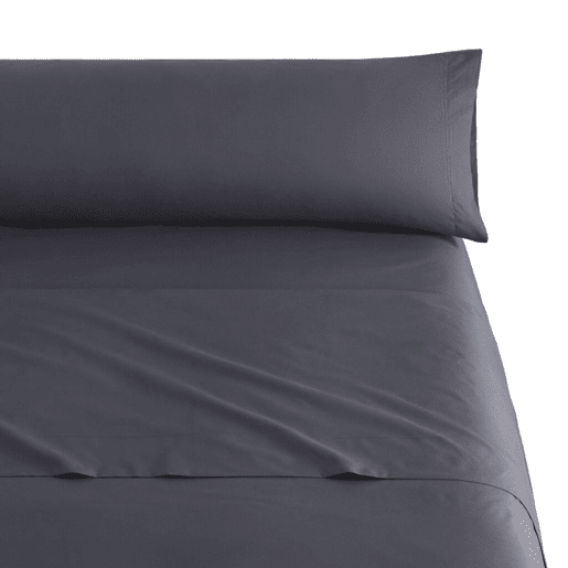 Conjunto de Lençóis Três Peças de Microfibra Cinza Lisa Cama 180cm Donegal Collections