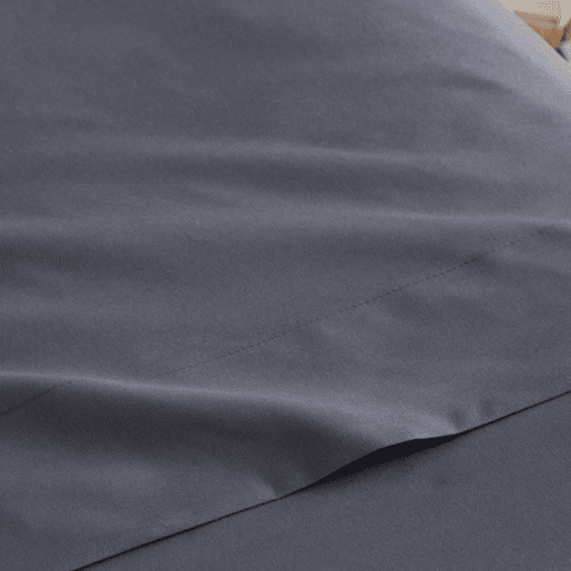 Conjunto de Lençóis Três Peças de Microfibra Cinza Lisa Cama 200cm Donegal Collections