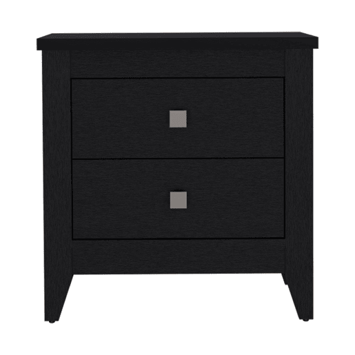Mesa de cabeceira Amara em melamina com calhas metálicas Mesa de cabeceira Amara em melamina com calhas metálicas