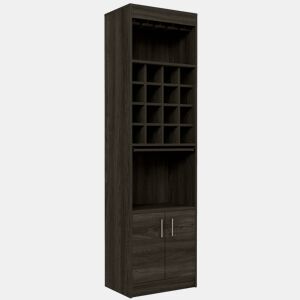 Kava Espresso Melamine Bar Cabinet with Cup Shelf and Lower Cabinet, 180.6 cm X 51 cm X 34 cm, Multicolor