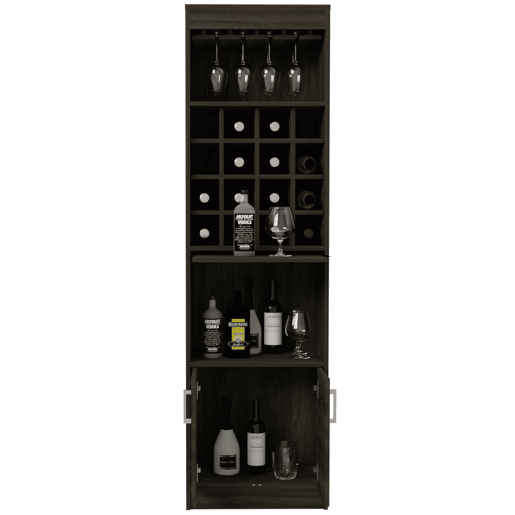 Kava Espresso Melamine Bar Cabinet with Cup Shelf and Lower Cabinet, 180.6 cm X 51 cm X 34 cm, Multicolor