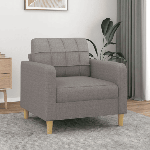 vidaXL Poltrona tecido 60 cm cinzento-acastanhado vidaXL Poltrona tecido 60 cm cinzento-acastanhado