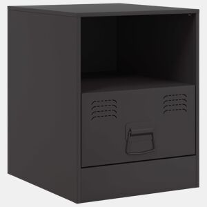 vidaXL Mesa de cabeceira 34,5x39x44 cm aço preto