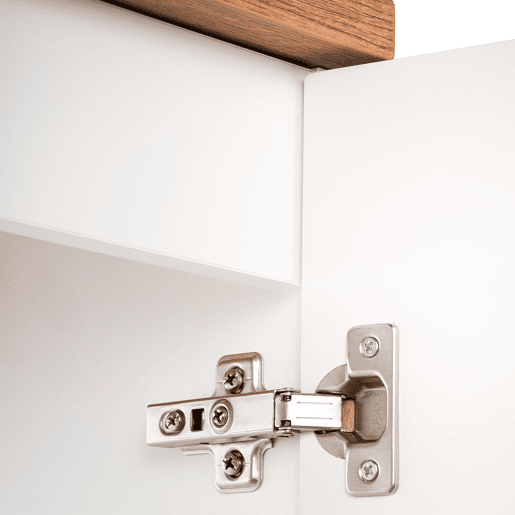 Móvel duplo lavatório 140cm 5 portas Riva Branco e Madeira