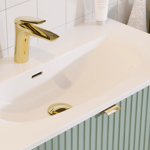 Móvel lavatório simples encastrado 80cm 2 gavetas Riva Branco