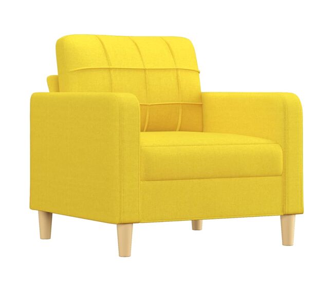 Vidaxl sillón de tela amarillo claro 60 cm