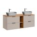 Mueble doble lavabo imitación piedra 2 compartimientos Adriel Mueble doble lavabo imitación piedra 2 compartimientos Adriel Beige