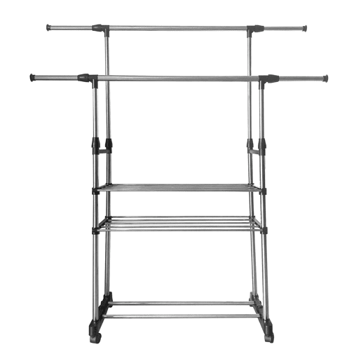 Cabide de metal Donkey Maxi com rodas Nyana Home 155x79x42 cm Organização e cabide 2 alturas