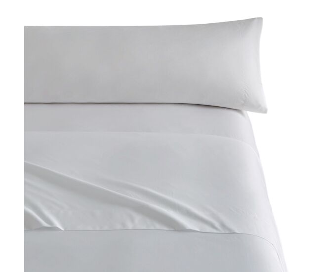 Juego de sábanas tres piezas lisas microfibra blanco cama 180cm donegal collections